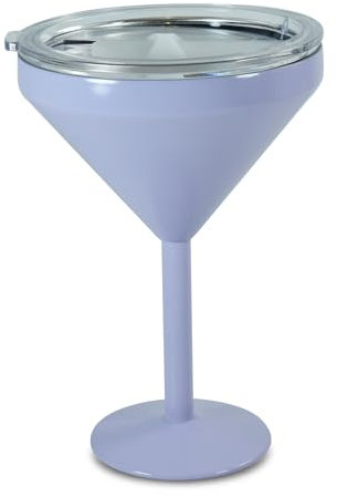 AGH life Stainless Steel Margarita Tumbler with Lid, 295ml Insulated Martini Glasses, Double Wall Insulated Cocktail Tumbler Wine Glasses for Party, Vacation, Pool, Beach (Purple)