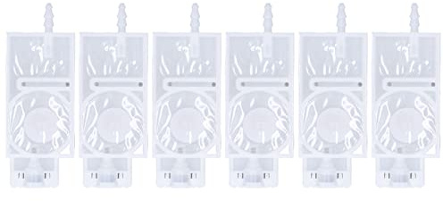6 st Estink bläckdämpare, standardstorlek, lösningsmedelsbläckstrålehuvud, dämpare PP-material, rektangulär PP-dämpare ersättning för XP600-skrivare för 4 Mm X 3 mm bläckrör (WHITE)