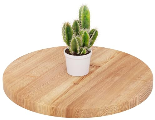 LAMO Manufaktur Holzplatte rund 40 cm aus Naturholz | Tischplatte für Couchtisch, Kaffeetisch, Nachttisch | Stärke: 28 mm | Farbe: Dunkel