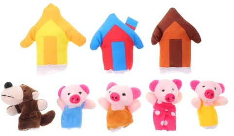 Toyvian Marionette Da Dito a Forma Di Maiale 3 Pezzi Giocattoli Per Le Dita Per Ragazzo Ragazza in Età Prescolare Per Gioco Educativo a Casa e Scuola Morbide Peluche