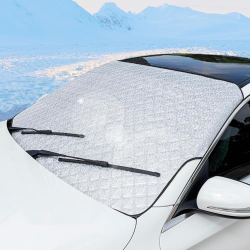 Dryxog Parasol Coche Delantero Plegable Parasol Cars Protector Solar Coche Exterior Protector para Parabrisas Cubierta de Nieve Protege de Sol Rayo UV Lluvia Hielo Funda Plegable Parabrisa Delantero