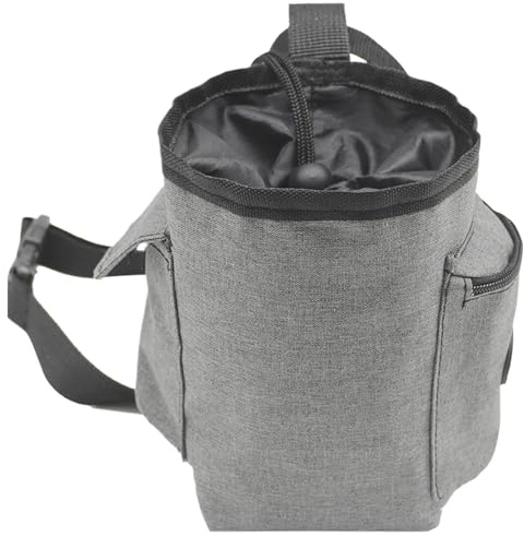 Secchio porta gessetti, organizer con tasca con cerniera, supporto regolabile per cintura in vita, chiusura con coulisse, borsa per gesso da palestra per arrampicata, bouldering, ginnastica,