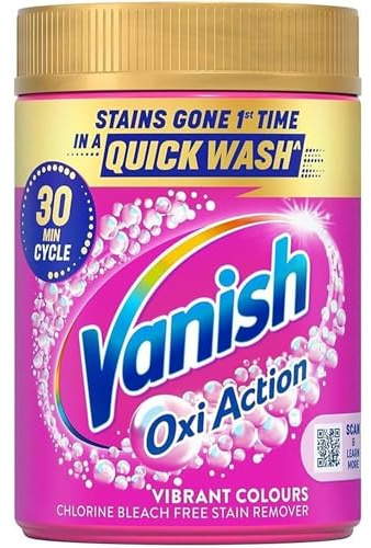Vanish Gold Oxi Action Stain Remover Powder for Colours 470g Powerful Laundry Stain Removal for Tough Dried In Stains Brightens Coloured Clothes Colour Safe Fabric Care for Everyday Washing