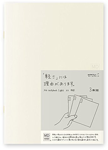 DESIGNPHIL Midori 15213006 Notizbuch MD, leicht, A5, liniert, 3 Notizblöcke