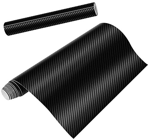 Anpro 2 Rotoli Pellicola Adesiva 3D Carbonio/Rivestimento, Wrapping Nero per Auto e Moto/Car Stickers/Fai da te/1520mm x 300mm