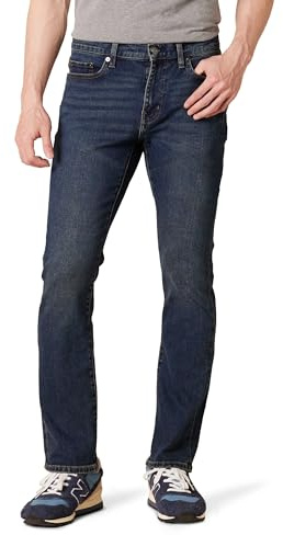 Amazon Essentials Men's Jeans, Slim Fit Stretch, Bootcut - Discontinued Colours, Dark Wash, 31W / 32L
