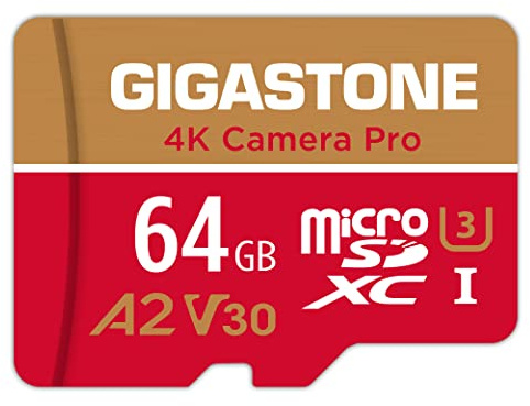 [5-Yrs Free Data Recovery] Gigastone 64GB Micro SD Card, 4K Camera Pro, UHD Video for GoPro, Action Camera, Wyze, DJI, Drone, Nintendo-Switch, R/W up to 95/35MB/s MicroSDXC Memory Card UHS-I U3 A2 V30