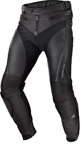 SHIMA CHASE Motorradhose - Leder, Sporthose mit Hüft- und Knieprotektoren, perforiertes Leder, für 2-teilige Kombi (Schwarz, 52)