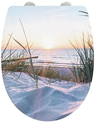 WENKO WC-Sitz Mod. Baltic aus Thermoplast kratzfeste Hochglanz Oberfläche leise Absenkautomatik Maße 38,8 x 45 cm mehrfarbig und langlebig