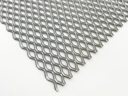 Stahl blank Streckgitter MW 10x5x1,5x1 Stahl DC01 Streckmetall Gitter 1,0mm dick Drahtgitter Zuschnitt nach Maß (1000mm x 150mm)