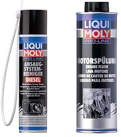 Liqui Moly 5168 PRO-Line Detergente per sistemi di aspirazione di Motori Diesel, 400 ml & 2427 Pro-Line Lava Motore