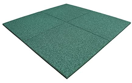 1m² Gummimatten Grün 50x50x2,5cm Fallschutzplatte Fallschutzmatten Balkon Terassenplatte Gummimatte