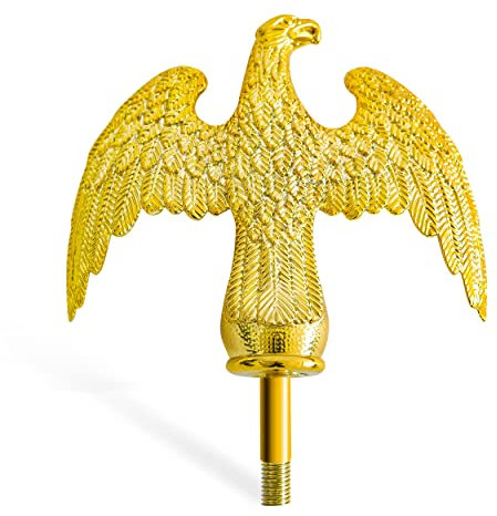 Hooomyai Puntale per asta bandiera con aquila Topper oro Finial Ornamento per 60/25/30Ft telescopico/sezionale Pennoni esterni casa