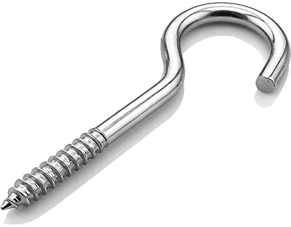 SHULLIN 30 Stück Schraubhaken Ringschraube Schraubösen 4 X 55mm Deckenhaken Wandhaken Aus Kohlenstoffstahl Für Küche Garten DIY-Projekt （Silber）