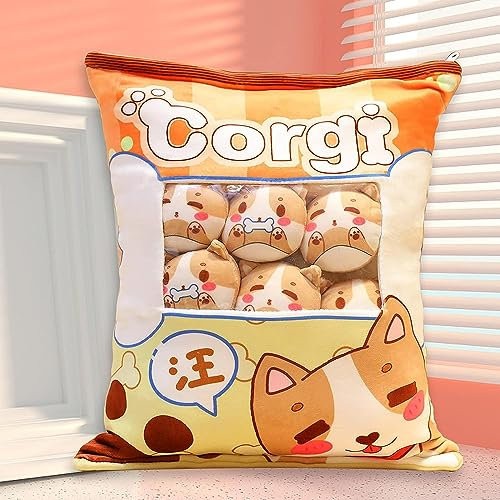 HICAS Nette Snack Kissen Gefüllte Tier Spielzeug, Kawaii Nette Plüsch Puppe Kissen, Pudding Dekorative Abnehmbare Kitty Katze Puppen Kreatives Spielzeug Geburtstag für Teens Mädchen Kinder