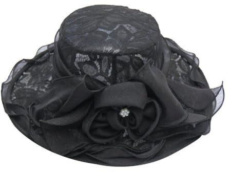 Lpitoy Sombrero De Playa Flexible 1 Pieza Iglesia ala Ancha Fiesta De Té Sombrero De Boda Visera De Flores De Encaje para Damas Navidad