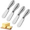 AMANDELIZABE 5 coltelli da burro, piccoli coltelli da pane in acciaio inox, coltello da formaggio, set di coltelli da dessert, mini coltelli da formaggio per panna, burro, marmellata (argento)