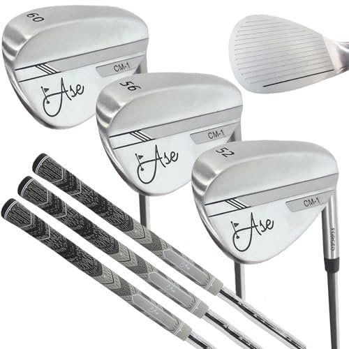Ase Golf Juego de cuñas de golf CM-1 de primera calidad o cuñas de golf individuales, ranuras de cara completa + cuñas fresadas, individuales o juego para hombres Lob, Gap, Sand Wedged 50/52/54/56/58