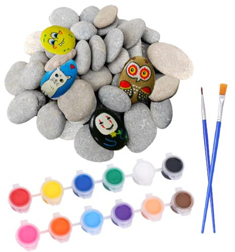 Galets a Peindre 20 Pièces Galet Cailloux Decoratif 4-5cm Pierres Plates à Peindre Galets Naturels Pierres Naturelles avec Surface Lisse Et Plane pour Décoration De Jardin, Décoration De Aquarium