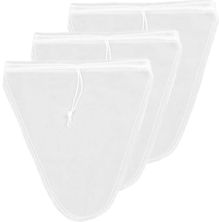 3 Stück Nussmilchbeutel Bio Waschbar,Mehrzweck Passiertuch Wiederverwendbar,Nylon Nussbeutel,Nut Milk Bag Filterbeutel,für Almond Milk Nussmilch Saft Kaffee Gemüsesaft und Heimbrauen Des Filtersack