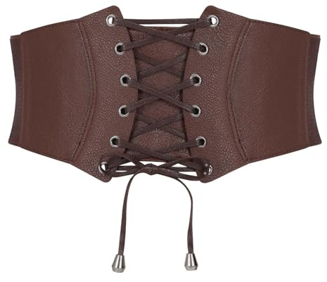 VONMELLI Corsetto Donne Cintura Lace Up Corsetto Alta Vita Cintura Elastica Per Feste in Costume Halloween Caffè XL