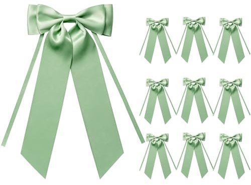 MORSUNBELA 10 pièces Nœuds Cadeaux Nœuds Décoratifs, Rubans Noeud Cheveux avec Nœud, Voiture Mariage Décoration - Vert