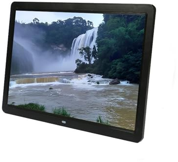 Display pubblicitario IPS HD da 15 pollici, cornice fotografica elettronica domestica, album fotografico digitale con riproduzione automatica 1080P(Black)