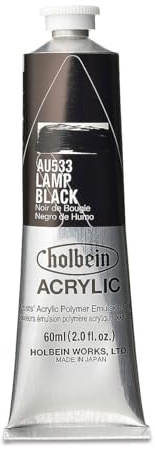 Holbein - Artist Heavy Body Acrylic - 60ml Tube - Lamp Black