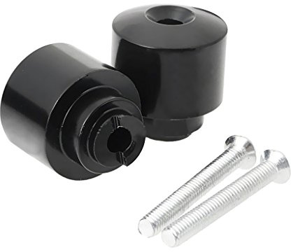 Shiwaki 2 Pcs Contrappesi Peso Bar Ends Alluminio Moto Sports - Nero