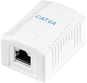 Faconet CAT 6A Anschlussdose Aufputzbox 1x RJ45 STP Netzwerkdose Aufputz geschirmt 10 Gigabit 500Mhz Universal AWG 22-26
