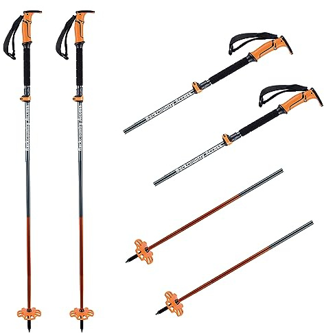 K2 BCA 23E0202 Scepter 4S - Bastón de excursión, Color Negro y Naranja