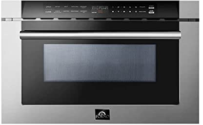 FORNO 24 Inch. Microwave Drawer Oven with Touch Open Door - 1.2 Cubic Feet Electric Oven Capacity - Stainless Steel Child Safety Lock Self Cleaning