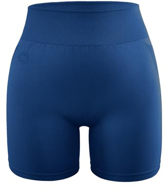 STARK SOUL® Kurze Sport Leggings Damen, Seamless, Opaque, Fitnessshort, Farbe: Dunkelblau, Größe: XS