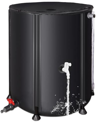 Faltbare Regentonne Tragbarer Regentonne Wassertank 200L Black