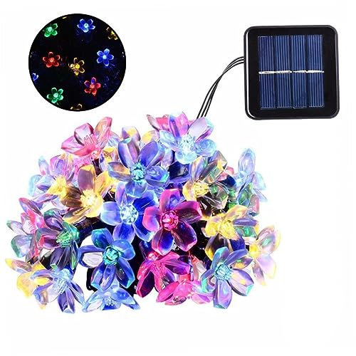 OSALADI Schnur Partylichter Blumenlicht Im Freien Blumengarten Licht Solarblumenlicht Solarbetriebene Lichter Im Freien Solarleuchten Innenleuchten Zur Dekoration Colorful