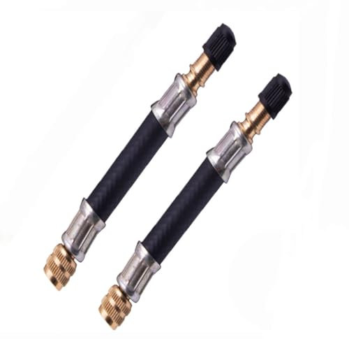 Wxinsheng Prolunga Flessibile in Gomma,Set da 2 Flessibile Doppia Valvola Stelo Extender Tubi,Valvola Pneumatici Estensori per Valvole da,per Camion,Autobus,Camper,Moto(100mm)