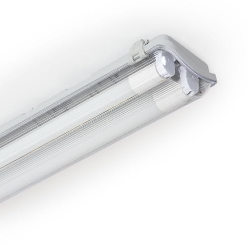 LEDKIA LIGHTING Pantalla Estanca 120 cm con 2 Tubos LED T8 G13 Incluidos | 5040 lm | Luz Blanca Fría 6000K | IP65 | Iluminación Técnica para Garajes, Exteriores Cubiertos o Almacenes