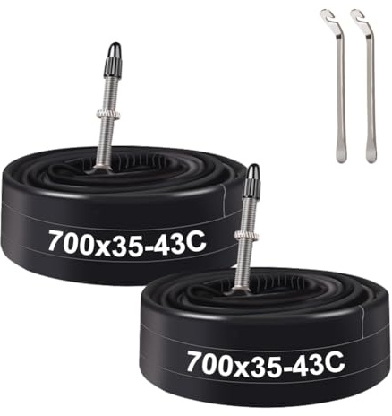 XUNNIU Camera d'aria 700Cx35C/43C, Camera d'aria per Bicicletta 700 x 35C 700x36C 700x37C 700x38C 700x40C 700x42C 700x43c (35/43-622) AV48 mm, 28 Pollici Bike Camera d'aria 28x1.40 28x1.50 28x1.60