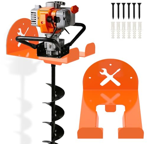 DLSHWXU 2 Pack Heavy Duty Trimmer Rack Wall Mount, 8 Weed Eater Hanger with Non-Slip Grip, Garage Storage Organizer Hooks for Grass/Hedge Trimmer, Leaf Blower, Chainsaw