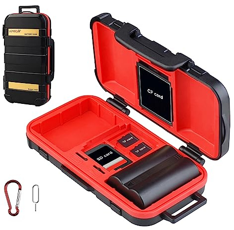 LENSGO Scatola Scheda di Memoria, D850 Custodia per Scheda di Memoria della Batteria della Fotocamera Compatta per 2 Batterie della Fotocamera 4 Schede SD 2 Schede CF 8 Schede micro SD/TF