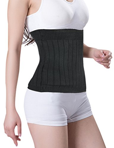 YJZQ Womens Winter Cashmere Kidney Warmer Lumbago Back with Elastic Waist Support Body and Heat Belt Back Pain Black Medium