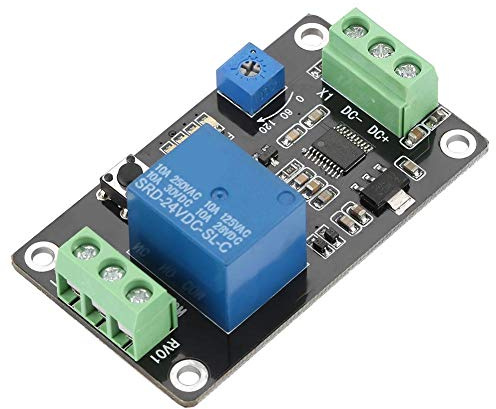 Temporizador de Retardo Relé DC 5V/12V/24V Módulo de Controlador de Retardo de Tiempo Disparador Autoblocante Retardo de Encendido Interruptor de Tiempo de Apagado Temporizador Super 555(DC24V)