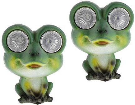 Lámpara de Césped 2pcs Luz de Jardín en Apariencia de Rana con Energía Solar para de Patio