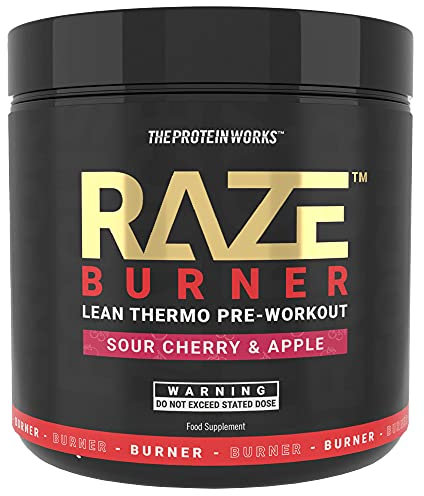 THE PROTEIN WORKS Raze Burner Pre Workout Pulver, Sauerkirsche & Apfel, Thermogenic, Koffein, Carnitin & Tyrosin, 30 Portionen