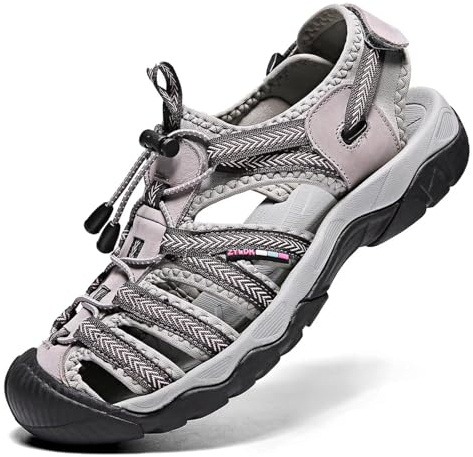 ZYLDK sandalias de mujer Sandalias Verano Exterior Senderismo Sandalias cerradas de goma para deportivas mujeres