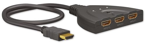 goobay 58487 Commutatore HDMI 3 in 1 out / 4K a 30Hz (2160p) Splitter HDMI/Commutatore HDMI 1.4 per PS4, PS5, laptop o monitor