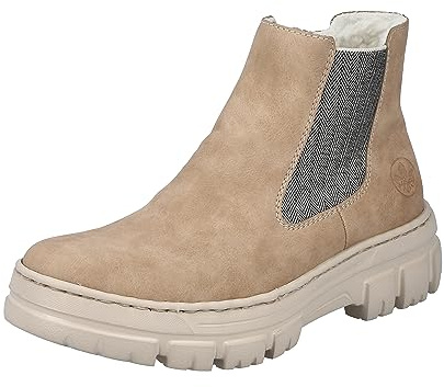 Rieker Bottines Chelsea Z7465 pour femme, beige, 41 EU