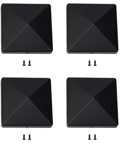 ABS Plastic Fence Post Cap, Post Cap With Screws, Protects Posts, Pre-Drilled Screw Holes For Fast(4pcs)