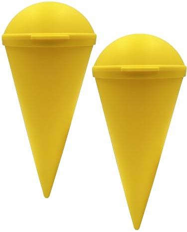 Cenicero Para la Playa Portátil 2Uds/ Cenicero Portátil Para Playa, Campo, Montaña/Cenicero Con Tapa Sellante/Cenicero Cono Para Exterior Pack 2 (Amarillo)