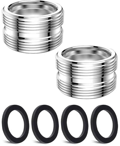 IPNSDON Paquete de 2 adaptadores para grifo M22 a M22, adaptador de rosca para rosca externa M22 y M22, conector de manguera, ahorrador de agua, filtro de agua, perfecto para grifos de cocina